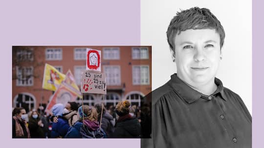 Bild rechts: Portrait von Julia Meier, Lobbyistin gegen geschlechtsbezogene Gewalt bei Brava, dem Beobachter für die redaktionelle Nutzung im Interview mit Julia Meier zum Thema "Gewalt gegen Frauen nimmt in der Schweiz zu. Die Hilfe für Betroffene…