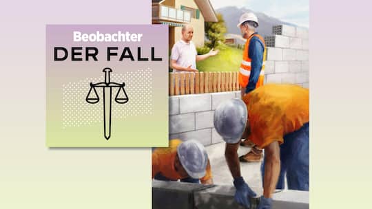 Collage Beobachter Fall Bauamt Podcast Parzelle 4622, Artikel https://www.beobachter.ch/magazin/wohnen/zu-nah-an-den-nachbarn-gebaut-die-suche-nach-dem-schuldigen-855612