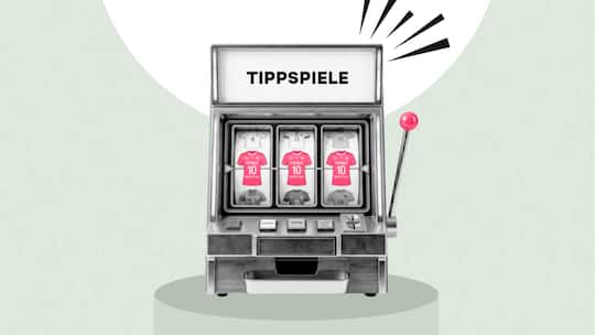 Ein einarmiger Bandit mit 3 gleichen Symbolen und der Aufschrift «Tippspiele». Welche Regeln bei Geldspielen in der Schweiz gelten.