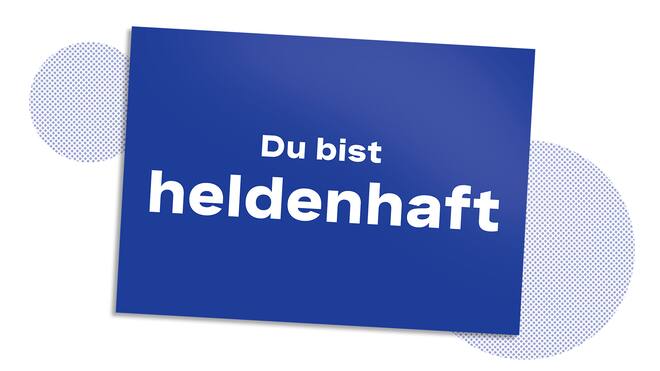 Lieben Menschen Danke sagen – mit einer Karte Beobachter Prix Courage Postkarte: Du bist heldenhaft