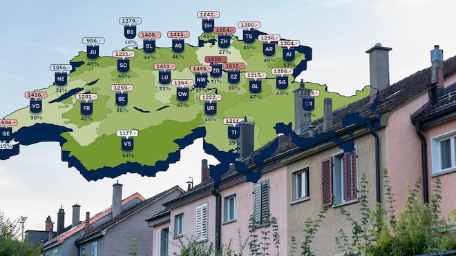 So wohnt die Schweiz Reihenhäuser mit Infografik Karte