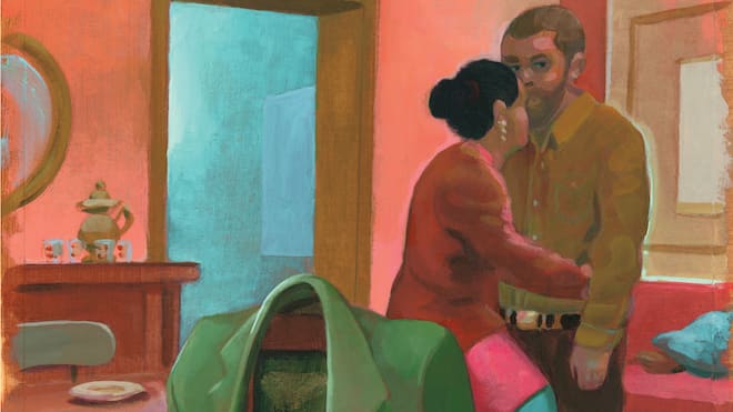 Illegale Tonaufnahmen entlasten Angeklagten Illustration einer Frau, die einen Mann verführt