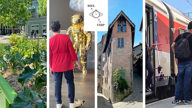 Zwei Industriestädte und eine Frage der Zeit Schnappschüsse der Reise von Biel nach Visp