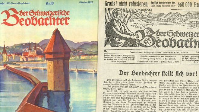 Eine Zeitschrift verändert die Schweiz Beobachter-Ausgaben aus dem Jahr 1927