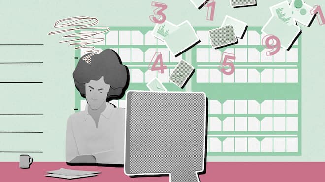 Ziehen Sie diese Gesundheitskosten von den Steuern ab Illustration: Frau mit rauchendem Kopf vor PC - Viele Gesundheitskosten lassen sich steuerlich absetzen, zum Beispiel Krankenkassenprämien, Dentalhygiene oder Hörgeräte. Das gilt auch, wenn man nicht krank ist