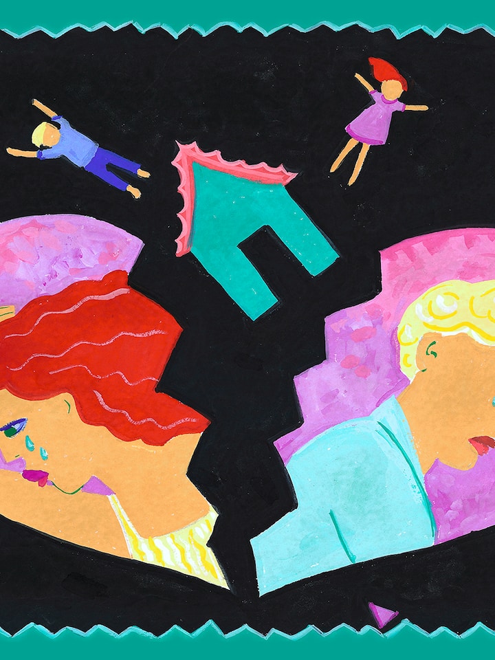 Illustration getrennter Elternteile