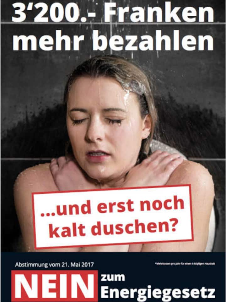 Das umstrittene Plakat der Energiegesetz-Gegner.