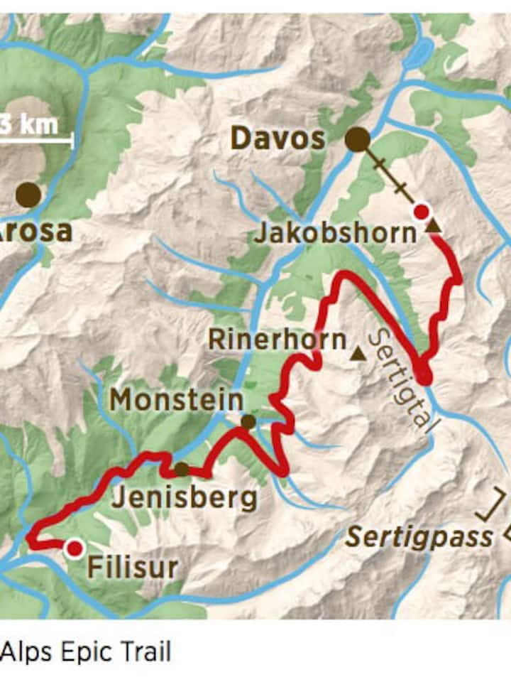 Karte Alps Epic Trail Davos