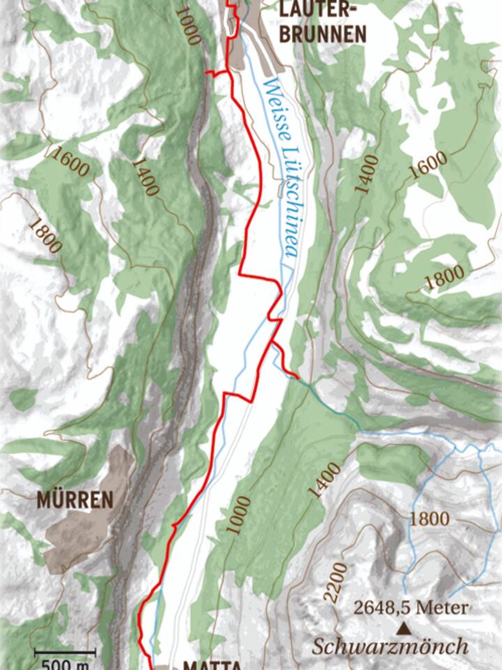 Routenplan Lauterbrunnen