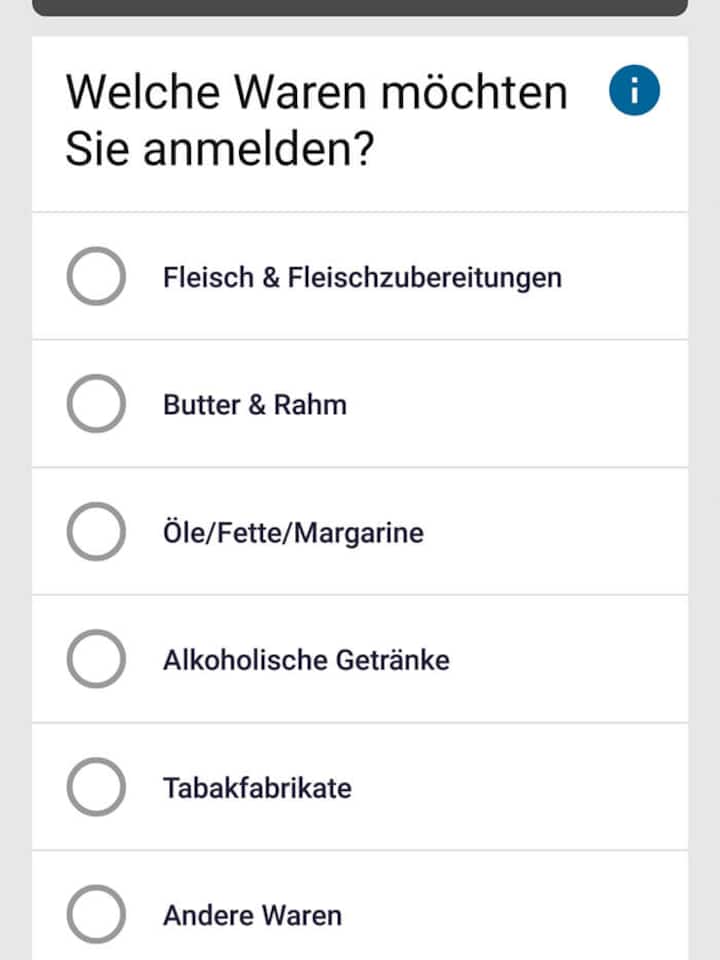 QuickZoll: Warenkatalog