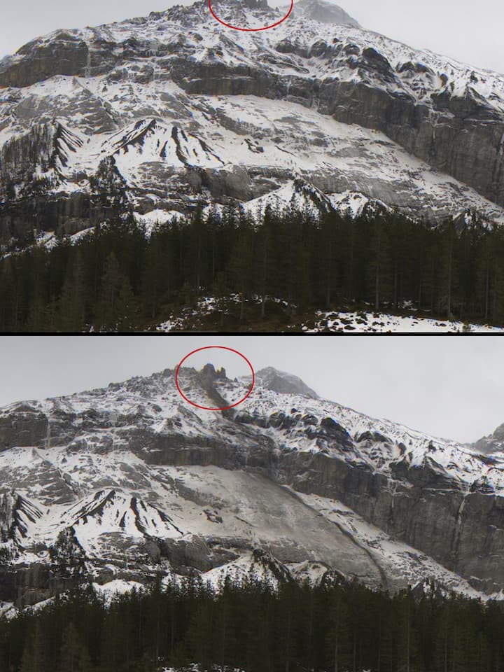 Screenshots der Webcam Oeschinensee vom Abbruch des Spitzen Steins