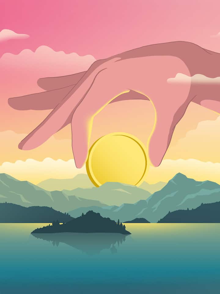 Hand greift riesige Münze - Auch bei den Ausgaben gilt: Kleinvieh macht auch Mist. Mit der Beobachter-Checkliste bleibt am Ende mehr Geld übrig. Diese 5 Schritte helfen Ihnen dabei