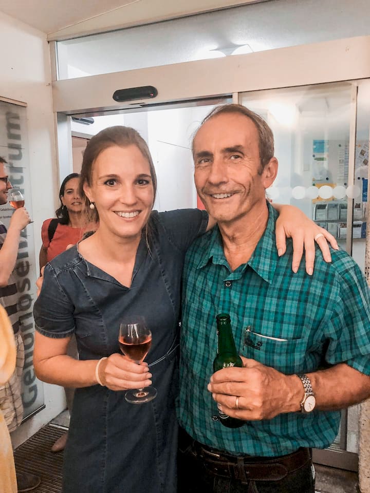 Corina Gredig mit ihrem Vater