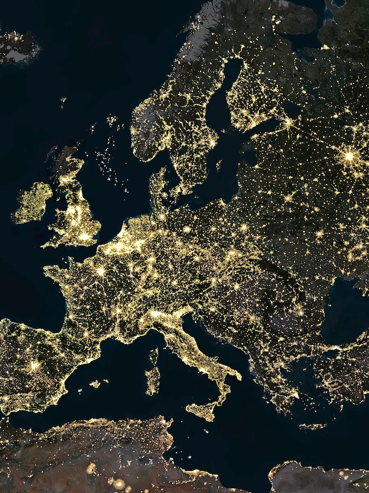 Lichtverschmutzung in Europa