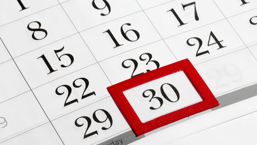 Was beim Kassenwechsel zu beachten ist Auf einem Kalender ist der letzte Tag des Monats November rot eingerahmt. Bis zu diesem Tag muss die Kündigung der Grundversicherung bei der Krankenkasse eingegangen sein.