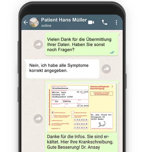 AU-Schein.de: Arztzeugnis per Whatsapp