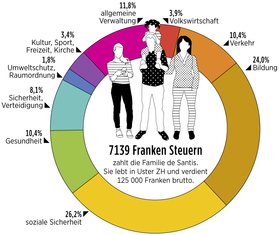 Wohin fliessen eigentlich unsere Steuern? Eine Analyse mit 10 Infografiken | Beobachter