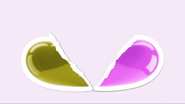 Beobachter-Format Schöner scheiden: Zwei Hälften eines gebrochenen Herzens werden mit einem Pflaster zusammengeflickt.