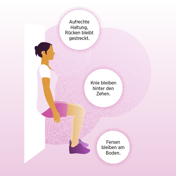 Worauf man bei der Übung «Wandsitz» achten sollte