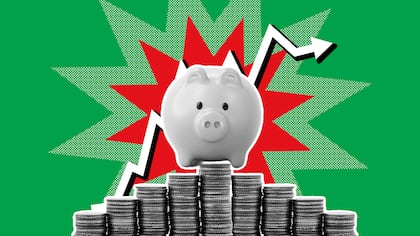 Ein Sparschwein steht auf einem Stapel Geldmünzen vor einem rot-grünen Hintergrund. Der Beobachter beantwortet für Ratsuchende Fragen zum Thema Finanzen und Steuern. Buchen Sie jetzt einen Beratungstermin