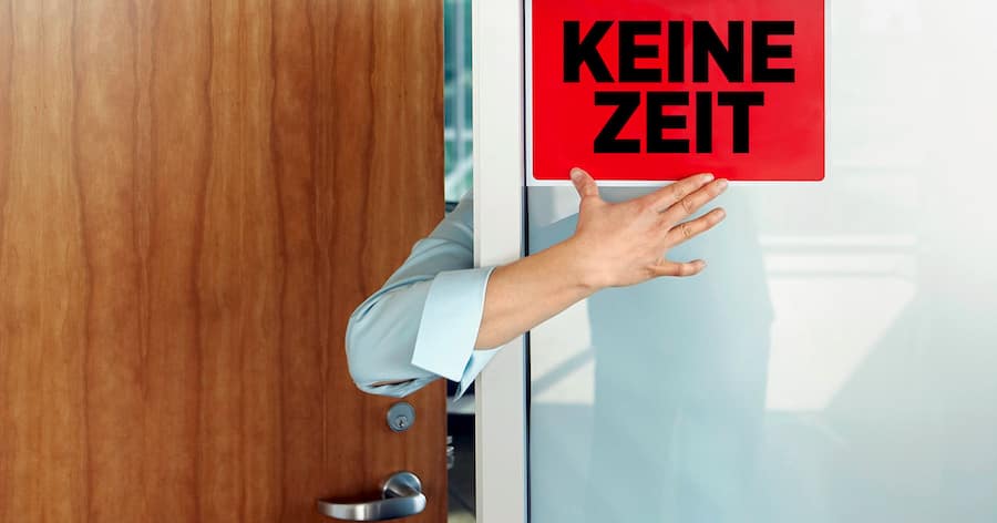 Schild «Keine Zeit»
