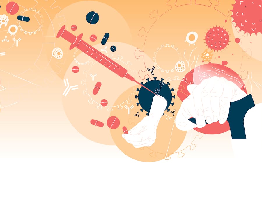 Grafische Darstellung, wie man das Immunsystem im Alter unterstützen kann.