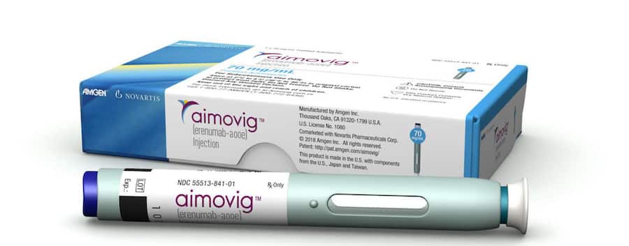 Das Migräne-Medikament Aimovig von Novartis.