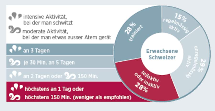 Die Grafik zeigt, wie aktiv die Schweizer sind