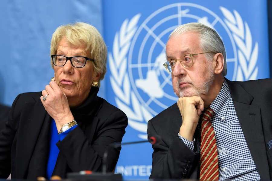 Carla del Ponte in ihrer Rolle als Mitglied der Untersuchungskommission zum Syrienkrieg