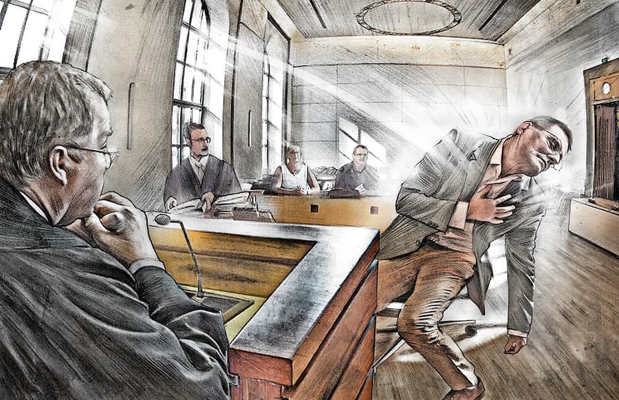 Herzinfarkt im Gerichtssaal