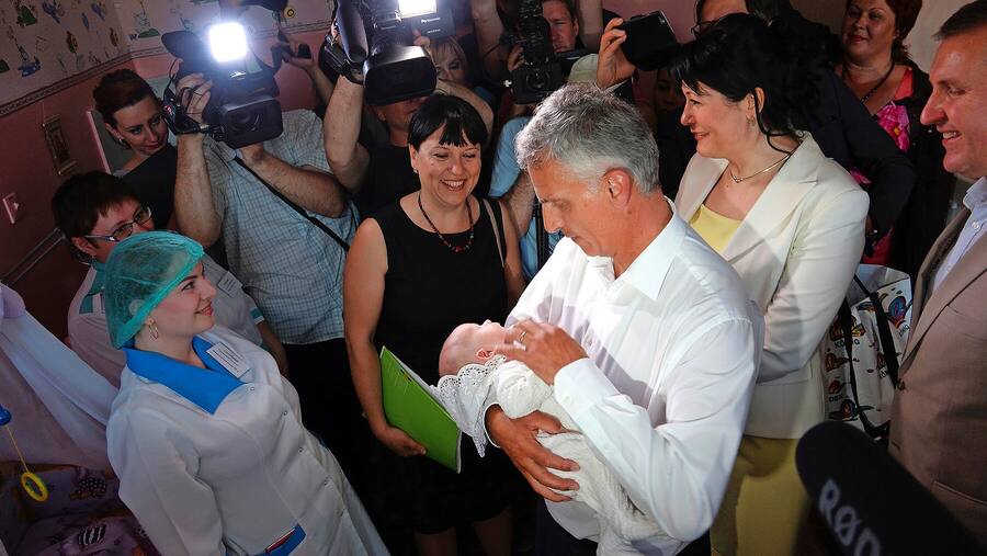 Didier Burkhalter im Spital in Mariupol