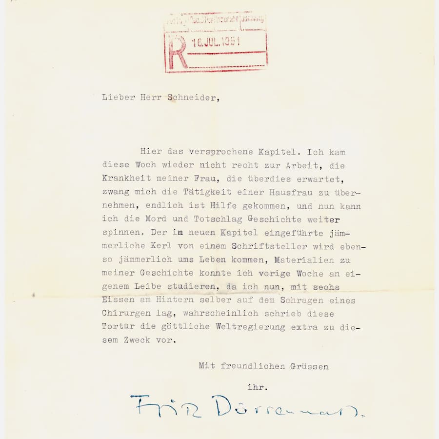 So kommunizierte Dürrenmatt mit dem zuständigen Beobachter-Redaktor