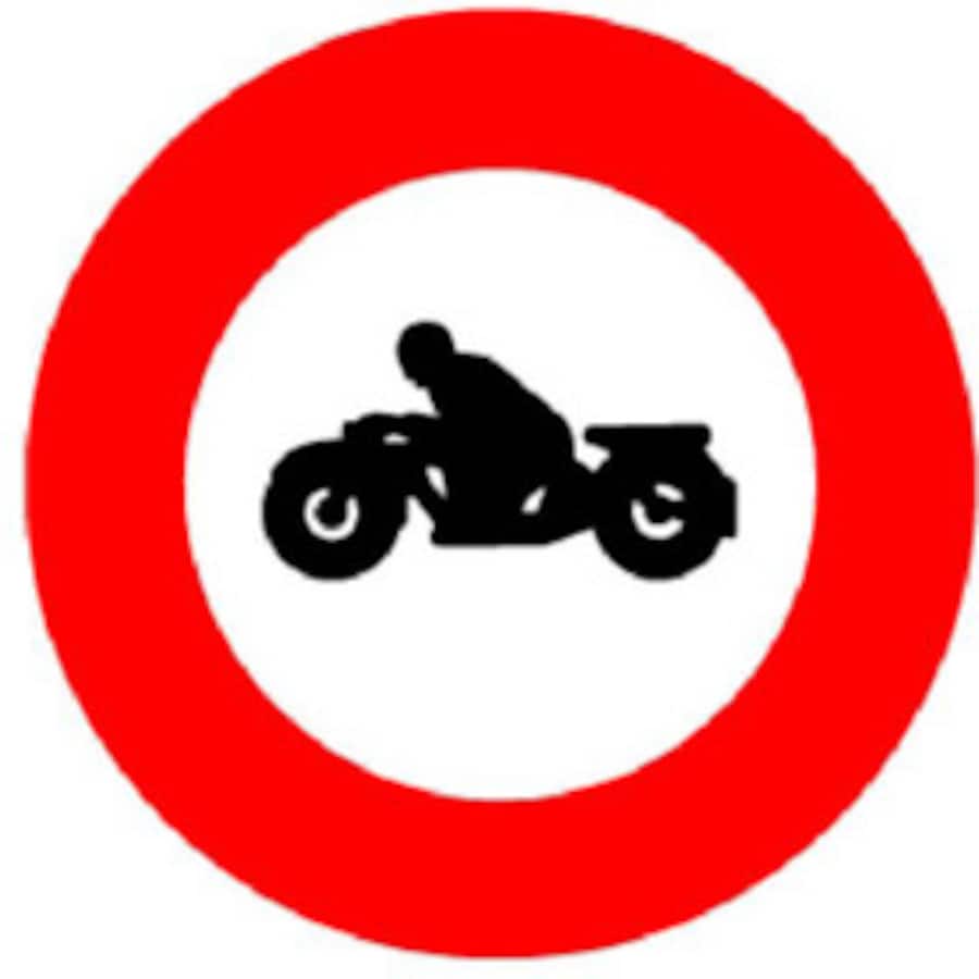 Fahrverbotstafel für Motorräder