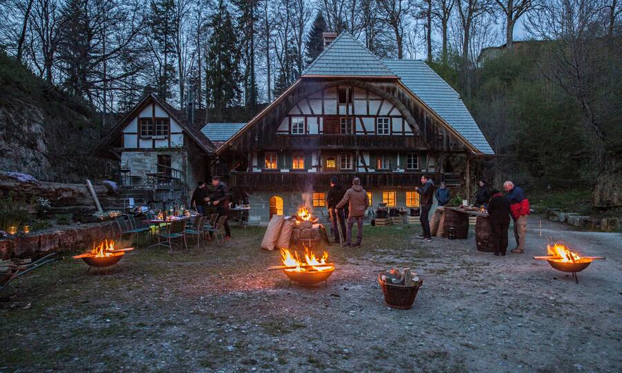 Feuerküche im Freien.