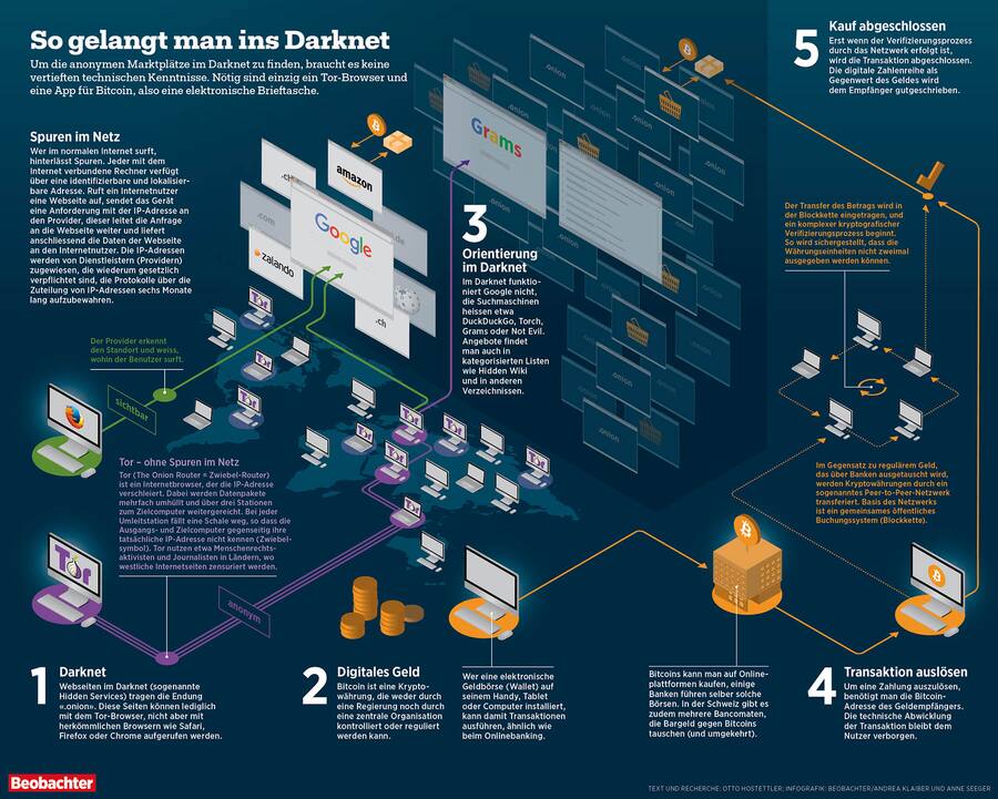 Infografik: So gelangt man ins Darknet