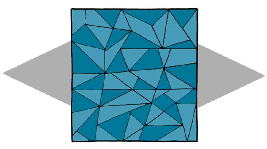 Ein fünfzackiger Stern ist in diesem Bild aus lauter Drei- und Vierecken verborgen.