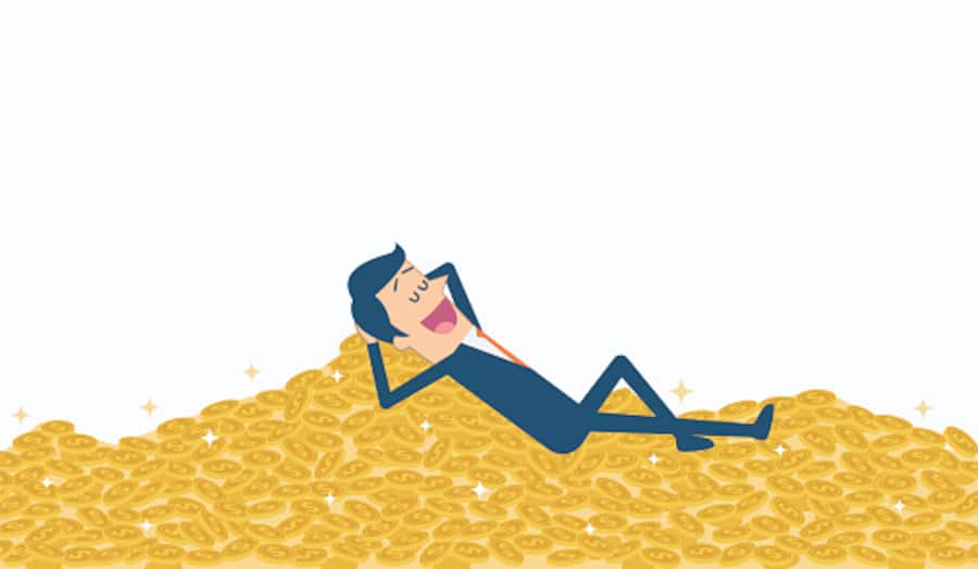 Pile of gold coins.