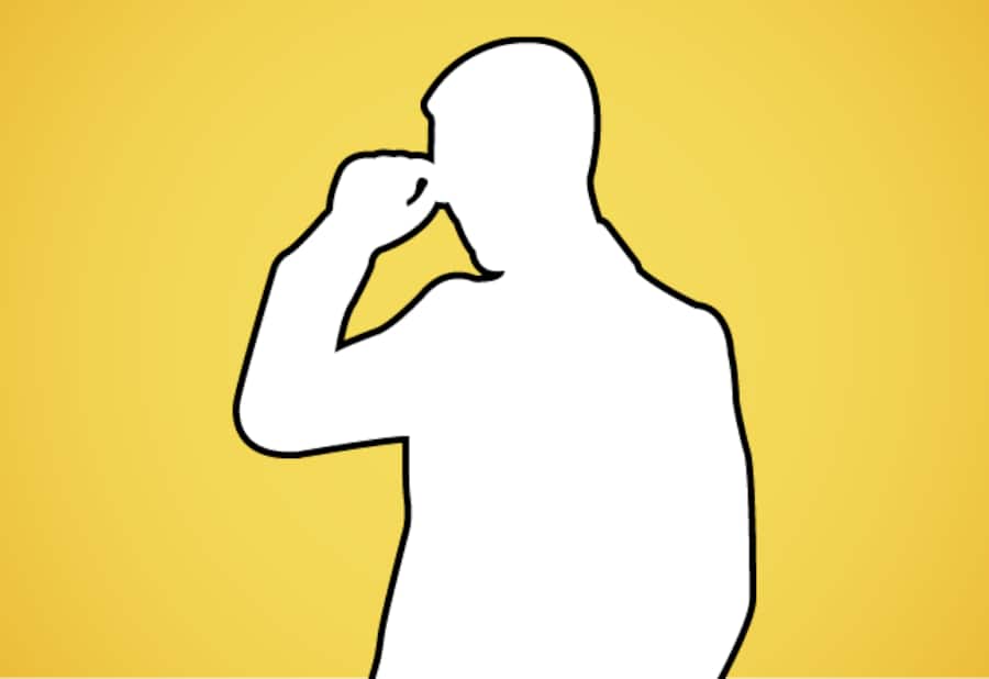 Illustration: Mann greift sich an Kopf