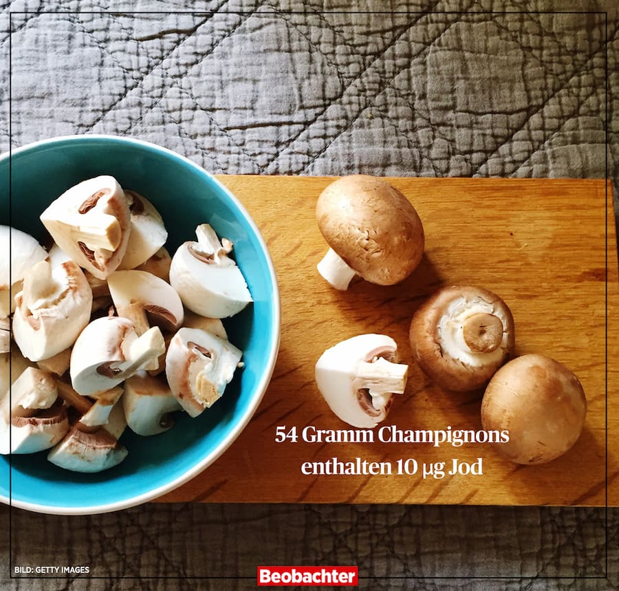 Wie viel Jod steckt in Champignons?