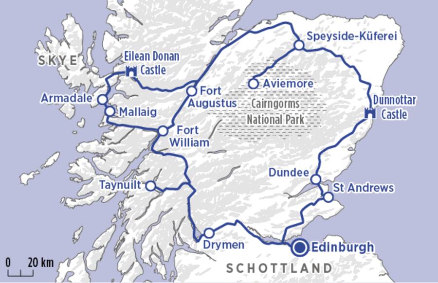 Karte Beobachter-Leserreise Schottland