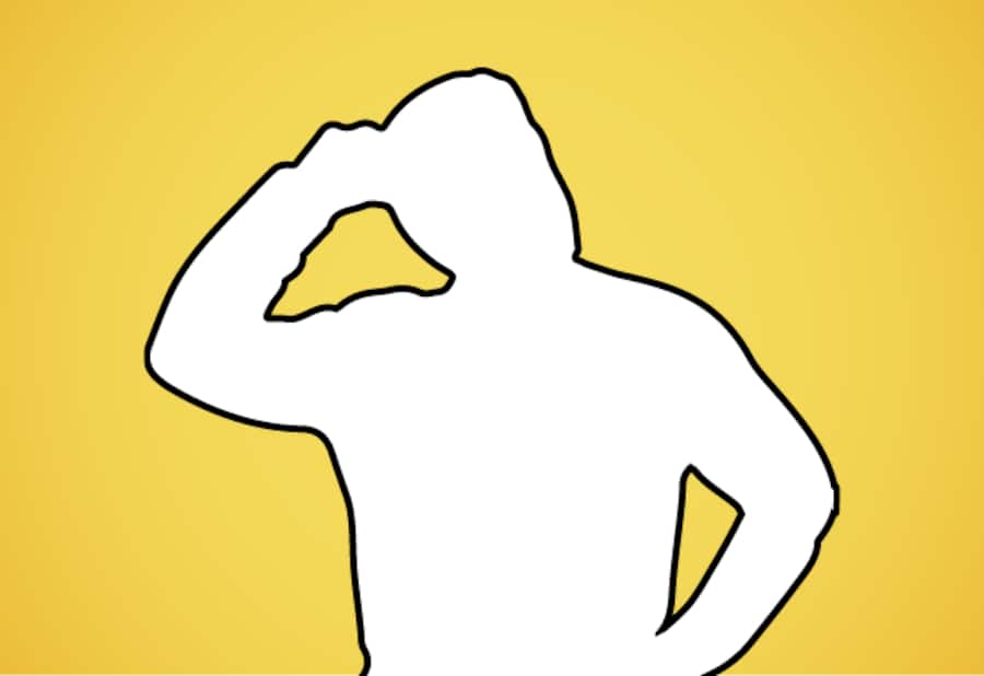 Illustration: Mann kratzt sich am Kopf