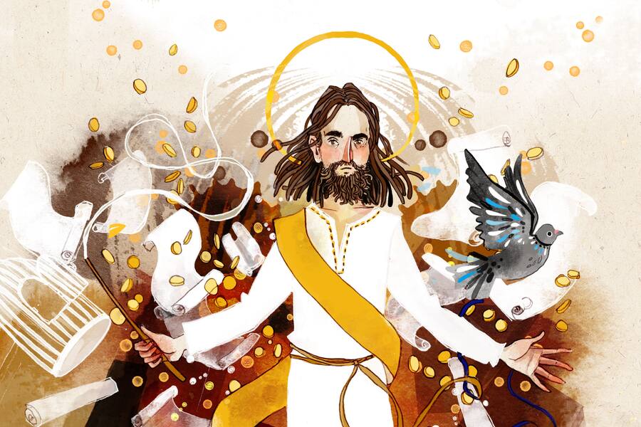 Jesus im Tempel vertreibt die Händler