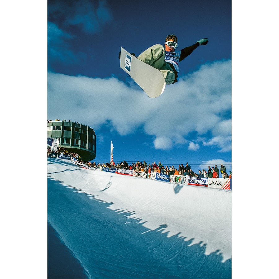 Die Snowboard-Tour der ISF (International Snowboard Federation) startete jeweils in Laax. Der Schwede Ingemar Backman gehörte zu den Skandinaviern, die das Freestyle-Snowboarden dominierten, 1995.