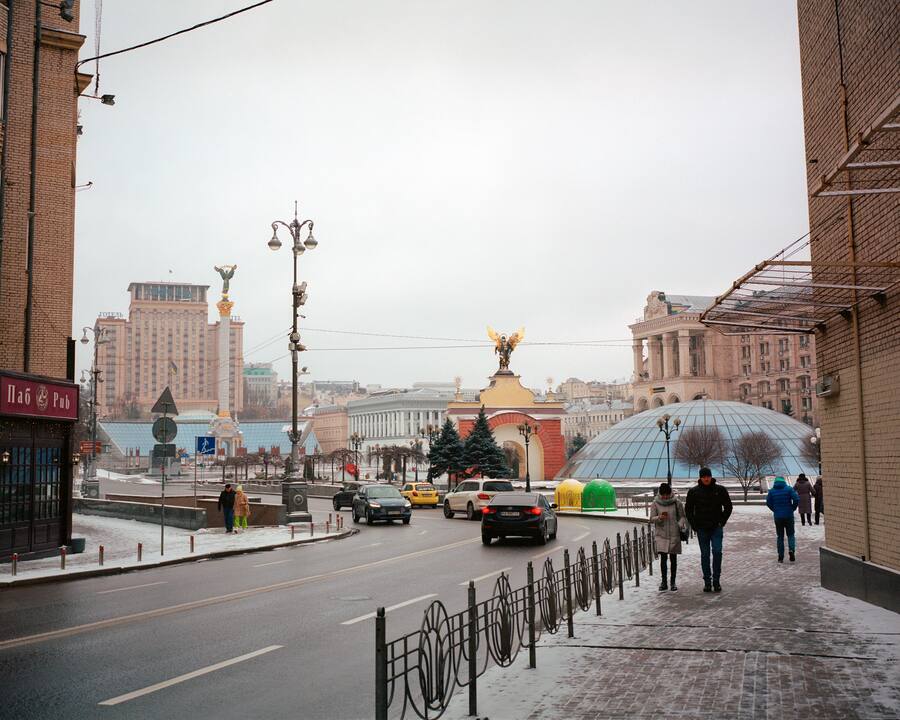Blick auf den Majdan in Kiew, den Platz der Unabhängigkeit