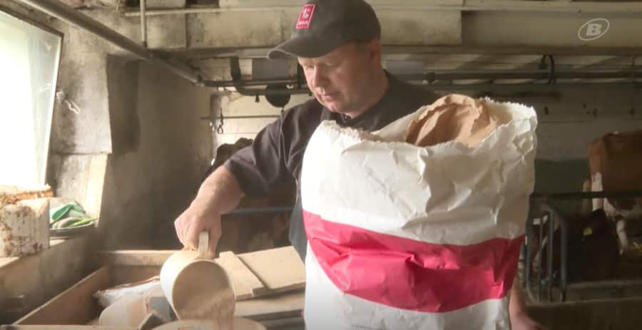 Ein Gramm pro Tag reicht schon, damit Kühe weniger furzen und rülpsen: Christoph Luethi vermengt den Kräuter-Gewürze-Futterzusatz mit Mineralsalzen.
