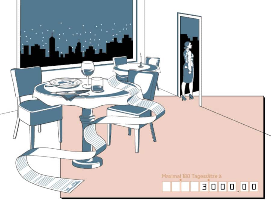 Ein Gast im Restaurant macht sich der Zechprellerei schuldig