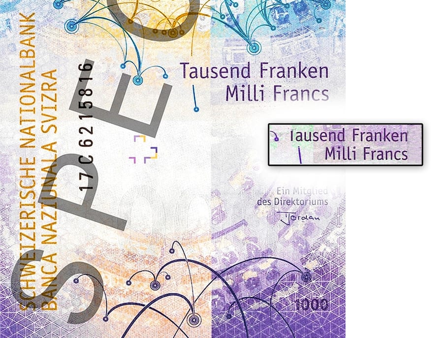 Fehler auf der Tausendernote