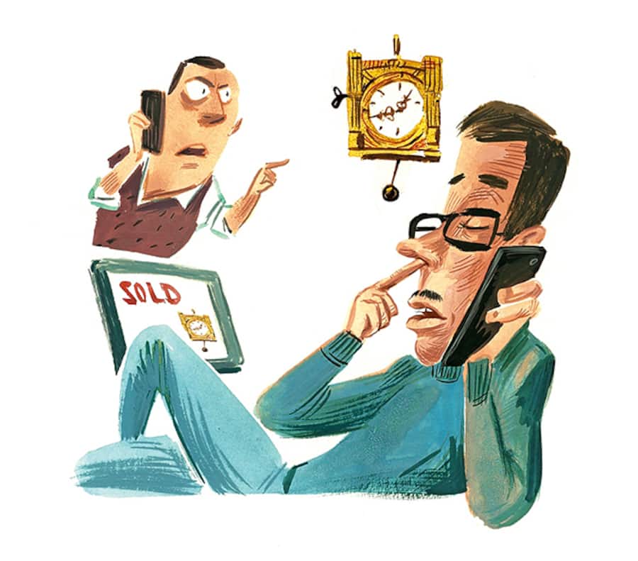 Käufer telefoniert mit Verkäufer