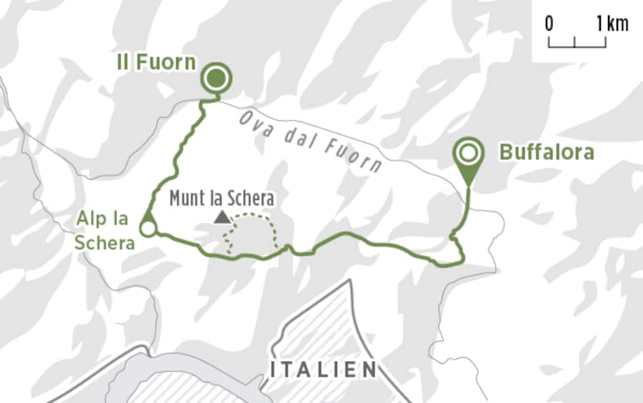 Wanderung im Nationalpark von Buffalora nach Il Fuorn