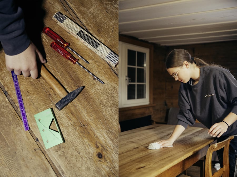 Mogelsberg 28.10.2025
KI kann mich mal – ich werde Handwerker
Rosa Krapf, ist in der Lehre zur Schreinerin.
Fotografiert am 28.10.2025 in Mogelsberg.
© Samuel Schalch